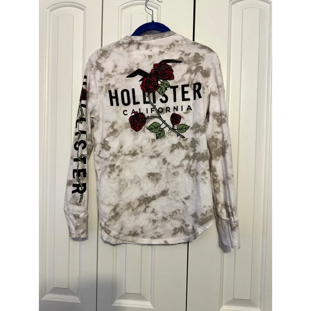Hollister tie dye‎ men's tattoo print long sleeve shirt XS